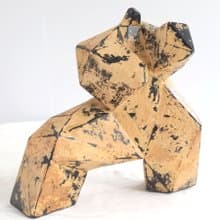 中國功夫雕塑【手繪土黃色】太極 | 藝術品 | 擺件| 送客戶|送老