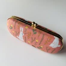 淺粉/深藍小兔子眼鏡盒/筆盒/首飾盒