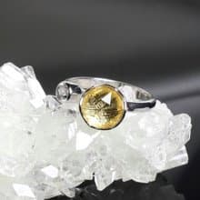 【無限】金色天鐵大衛星純銀水晶戒指 平安開運招財飾品 新年禮物