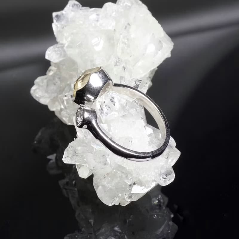 【無限】金色天鐵大衛星純銀水晶戒指 平安開運招財飾品 新年禮物