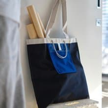 DAILY 2wayトートバッグ / カラーブロック navy × blue