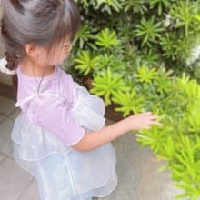 【親子裝系列】那朵雲很美 • 透膚綁帶罩衫