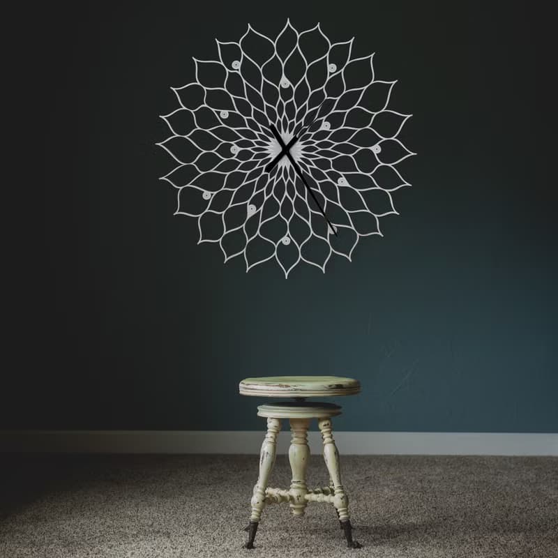 Gigantic Sunflower - 超大尺寸銀色掛鐘