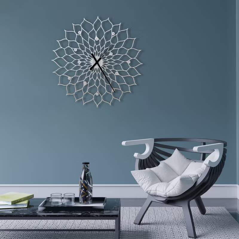 Gigantic Sunflower - 超大尺寸銀色掛鐘