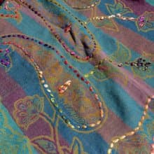 喀什米爾Cashmere/水煮羊毛披肩/針織圍巾/刺繡圍巾/羊絨披巾-花