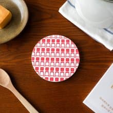 【錦源興】紅椅凳陶瓷吸水杯墊 l 底部防滑 鶯歌陶瓷製 禮物 新居