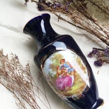 法國LIMOGES CASTEL 22K金羅密歐與茱麗葉花瓶