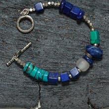 手作绿松石青金石手链  天然宝石  波希米亚风  女生生日礼物