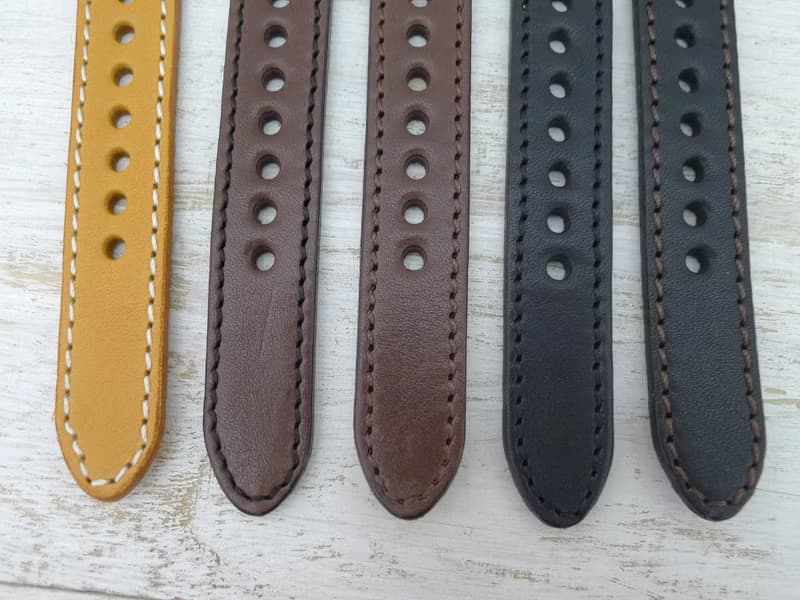 手作り腕時計 BHW059 手巻きBrass36mm アラビア数字 ミシンステッチベルト