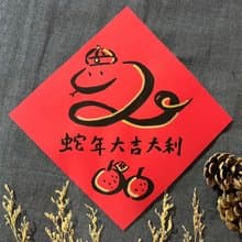 蛇年 大吉大利 手寫春聯 17x17cm 蛇年春聯 春聯 2025蛇年 吉利