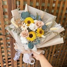 午後陽光 永生花束 向日葵 畢業 畢業花束 畢業季 附提袋