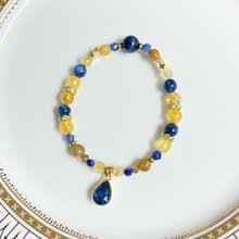 【那芙蒂蒂的驚艷】藍晶石 鈦晶 水晶手鍊