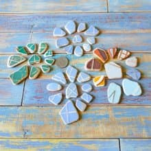 Sea Pottery shards 破碎的陶器 Checkered Broken mosaic tiles/Broken Porcelain 老瓷器