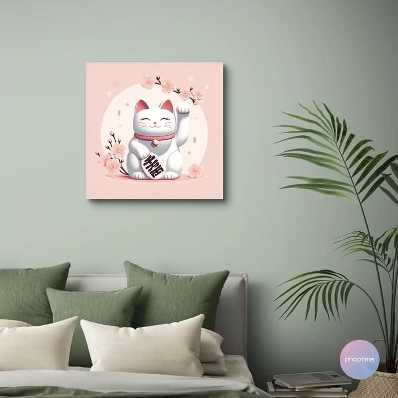 AI Art 招財貓 藝術微噴無框畫