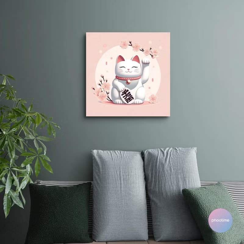 AI Art 招財貓 藝術微噴無框畫