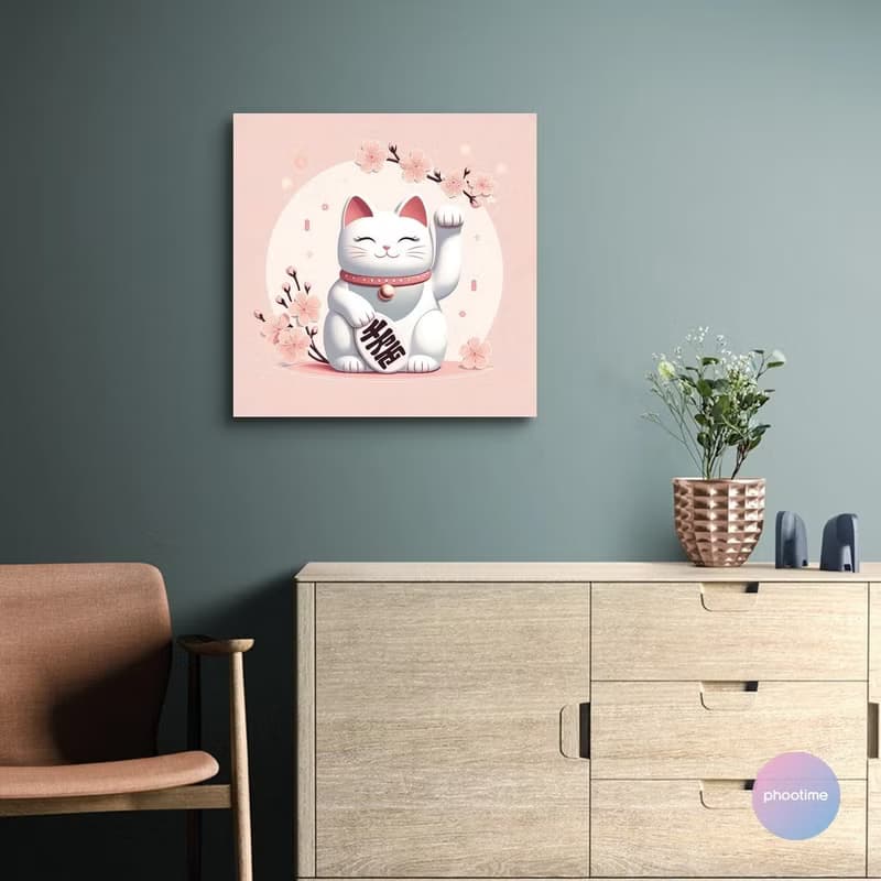 AI Art 招財貓 藝術微噴無框畫