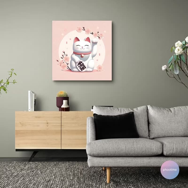 AI Art 招財貓 藝術微噴無框畫