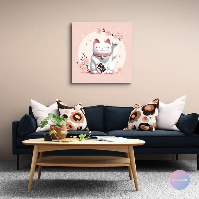 AI Art 招財貓 藝術微噴無框畫