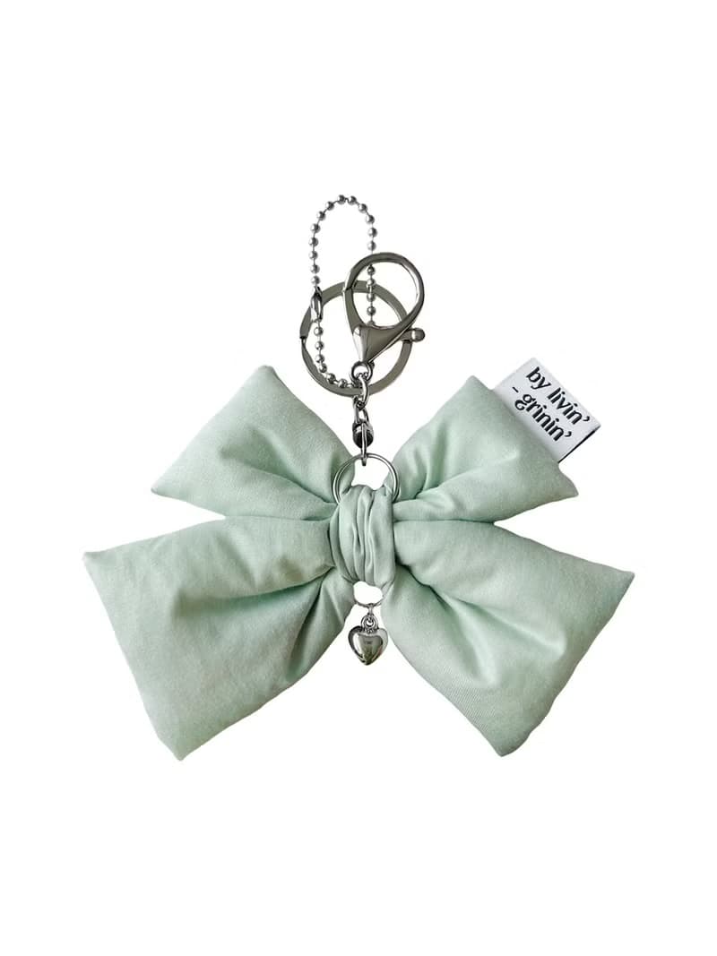 double ribbon keyring_pastel green