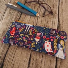 手工製作 海軍藍愛麗絲夢遊仙境 筆袋 眼鏡袋 餐具袋