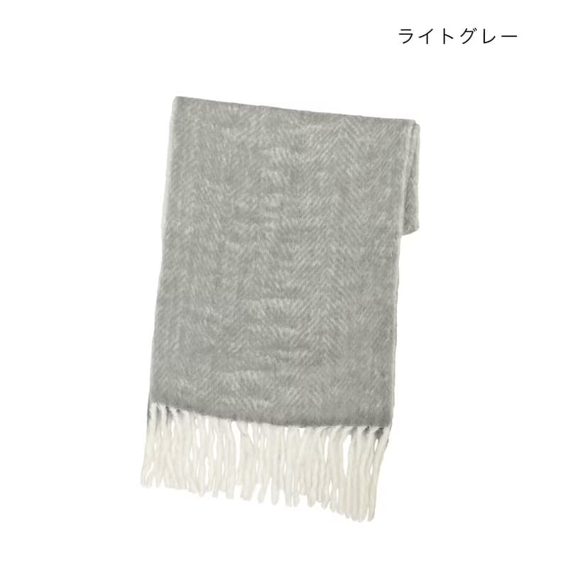 【預訂】印度製 純色人字拼花混羊毛圍巾