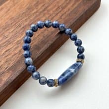 【釐清自我】藍紋石環型鍍金手鏈 驅除壓力 堅定與勇氣治癒心靈