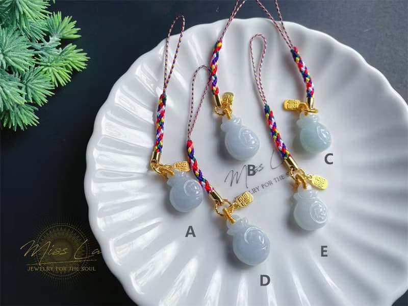 天然緬甸玉翡翠 招財 守財 錢袋 禮物 手機掛 生日禮物 福