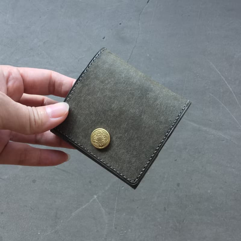 isni 全牛皮PUEBLO系列 手縫零錢袋-小銭入付