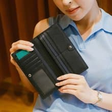 Emerson長款軟牛皮錢包 - 黑色 招財長夾 可加購個性化服務