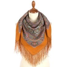 Authentic Pavlovo Posad Russian Shawl Scarf Soft 100% Wool 89x89 cm 2006-16
