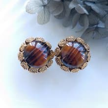 Vintage Jewelry 西洋古董飾品 西德製  蕾絲圈圈 夾式耳環