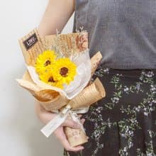 無盡的愛 向日葵花束 乾燥花花束 畢業花束 父親節花束(2色包裝)