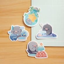 【防水貼紙】燈泡, 腮紅, 蛋糕, 再睡一下 | 地鼠鼠路易