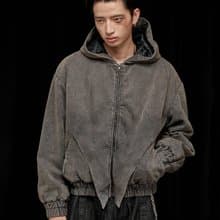 【巨齒鯊】重工水洗磨邊連帽/BOMBER/棉服外套