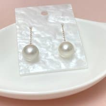 天然海水珍珠 澳白珍珠 18K金 耳線