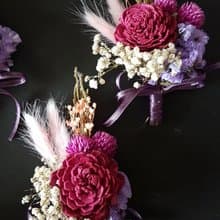 海藏設計│紫戀紅玫。優雅乾燥花胸花。新郎胸花。