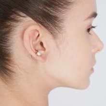 Akoya珍珠耳扣 925銀厚鍍18K金 Merge Pearl Earcuff