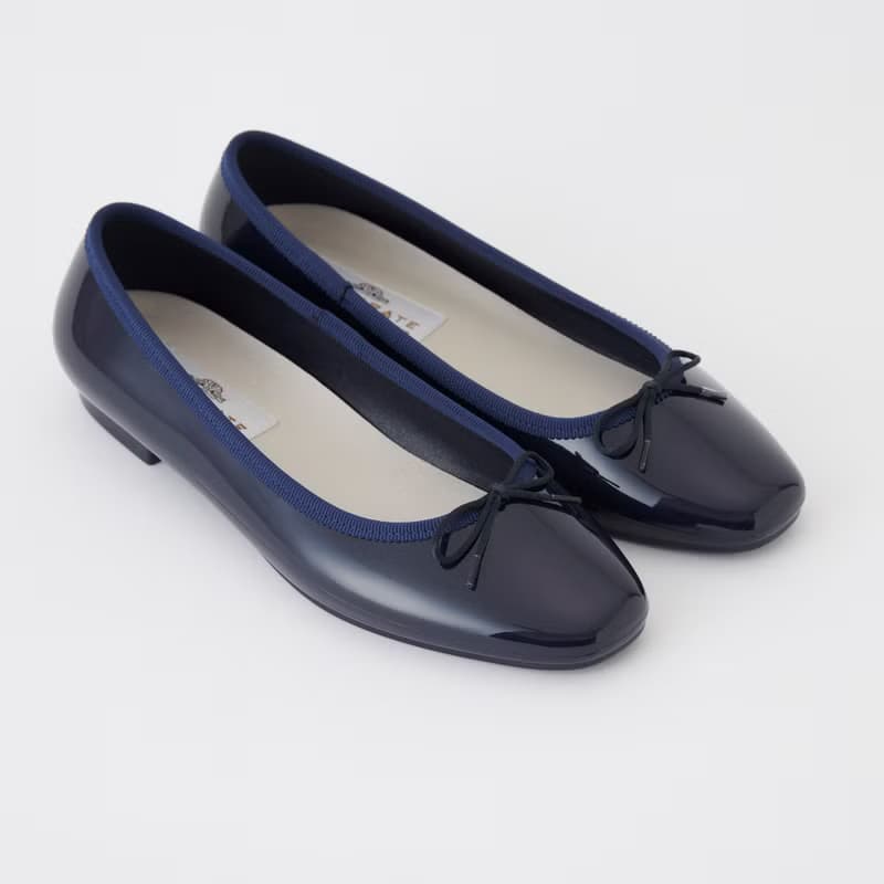 晴雨兩用 深藍色方頭平底雨鞋EMMA (NAVY)