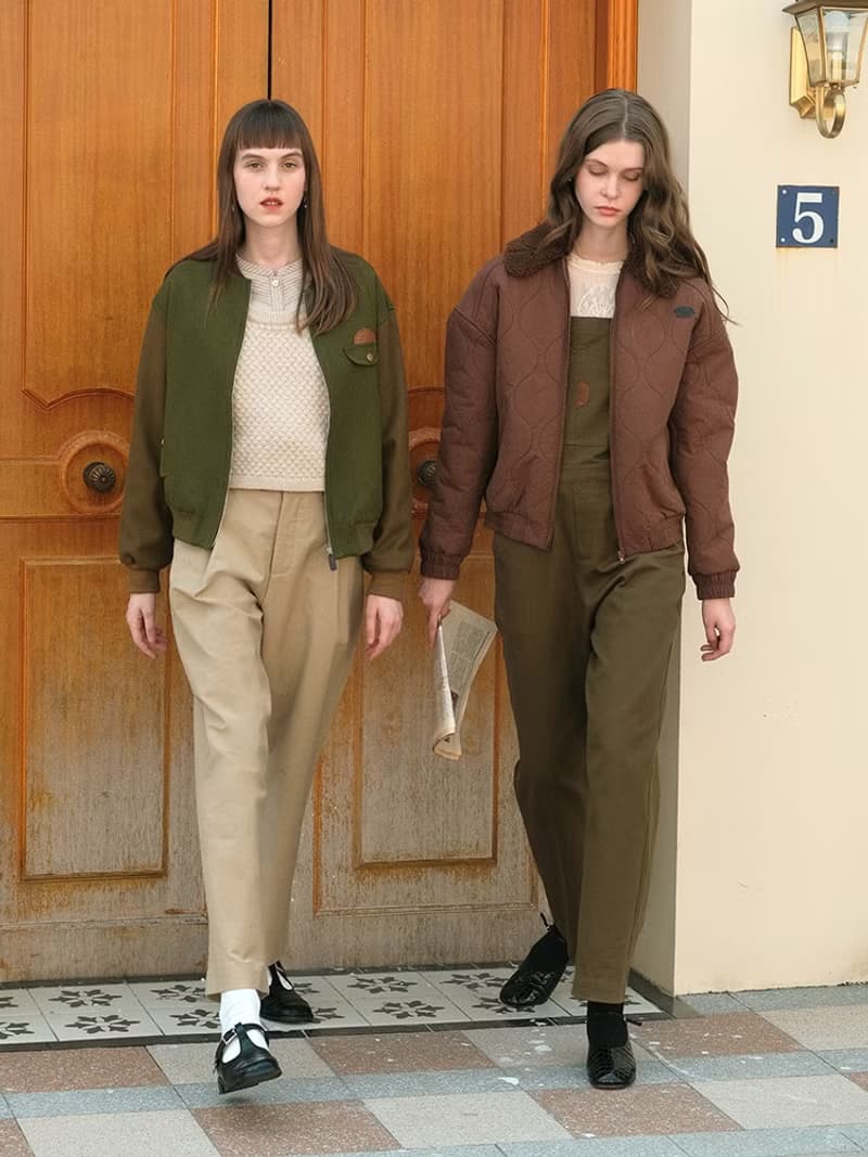 Mintcheese 復古巧克力棕絎棉毛領棉服短外套