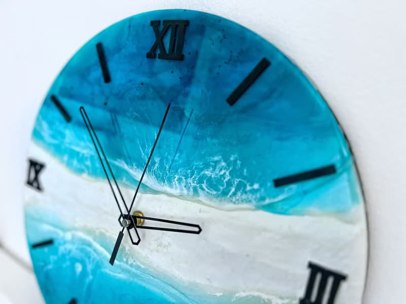 Aizen Beach wall clock, resin ocean clock with sea shell 壁飾 掛鐘 藍染 女 禮物 入厝禮物