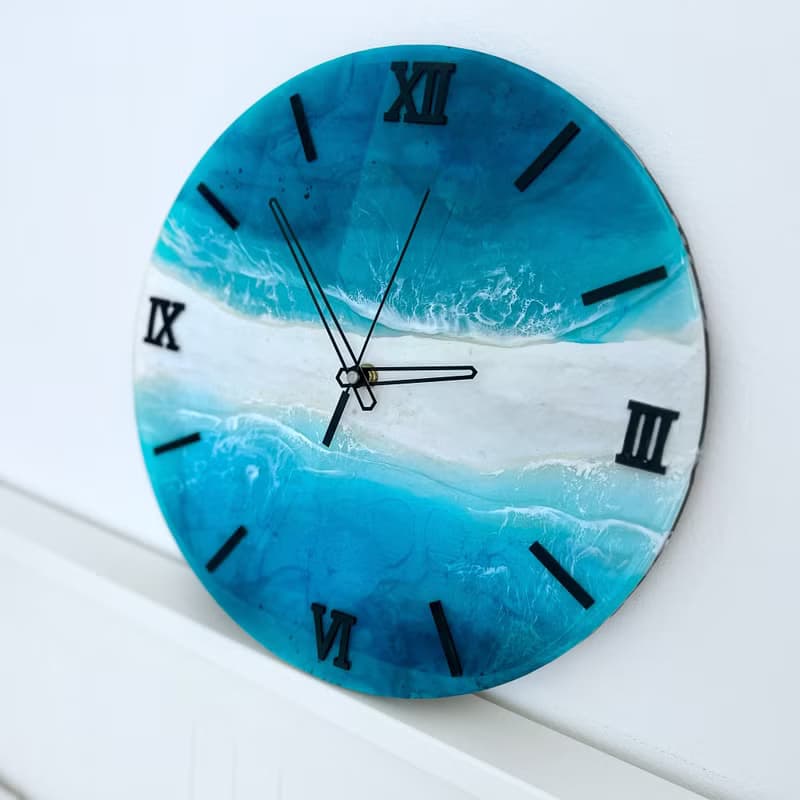 Aizen Beach wall clock, resin ocean clock with sea shell 壁飾 掛鐘 藍染 女 禮物 入厝禮物