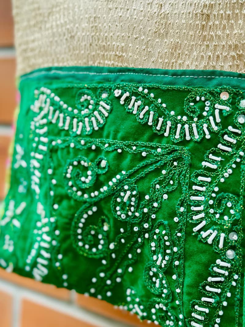 手工刺繡 珠綉 藤編 斜背包 肩背包 側背包 手袋 斜孭袋