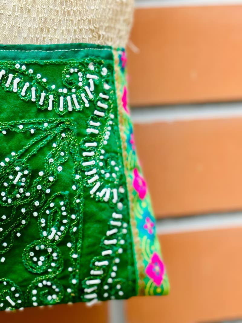 手工刺繡 珠綉 藤編 斜背包 肩背包 側背包 手袋 斜孭袋