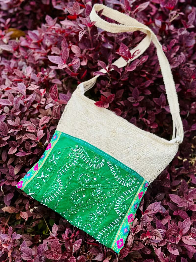 手工刺繡 珠綉 藤編 斜背包 肩背包 側背包 手袋 斜孭袋