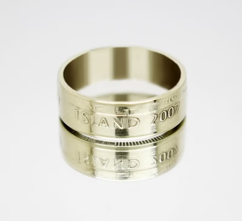 Iceland Coin Ring 100 korun 1995-2011 iceland coin necklace coin rings woman