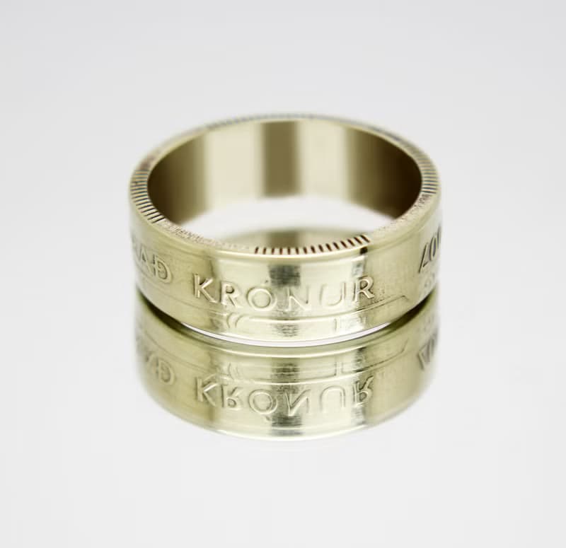Iceland Coin Ring 100 korun 1995-2011 iceland coin necklace coin rings woman