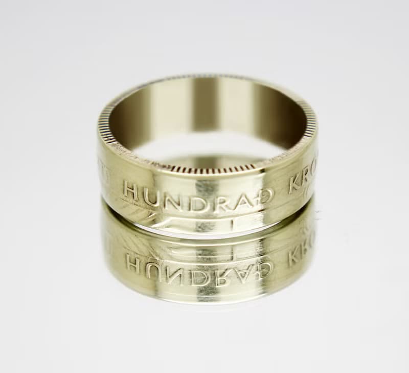 Iceland Coin Ring 100 korun 1995-2011 iceland coin necklace coin rings woman