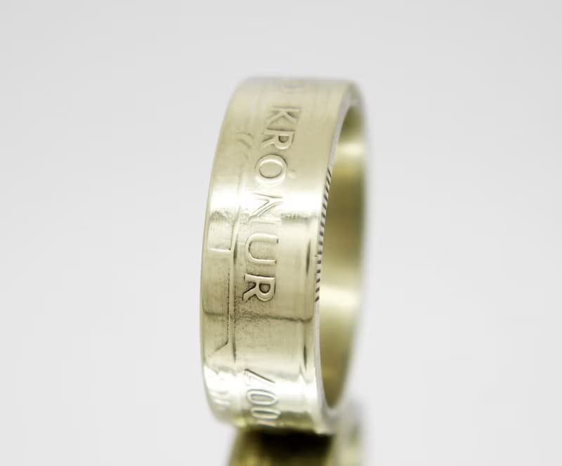 Iceland Coin Ring 100 korun 1995-2011 iceland coin necklace coin rings woman