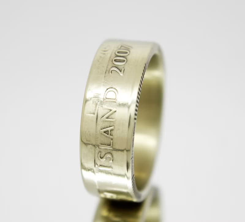 Iceland Coin Ring 100 korun 1995-2011 iceland coin necklace coin rings woman