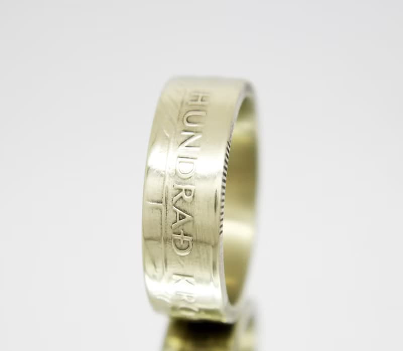 Iceland Coin Ring 100 korun 1995-2011 iceland coin necklace coin rings woman